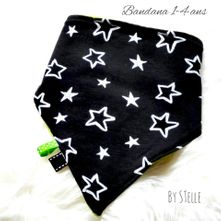 bandana-1-4-ans-etoiles-blanc-noir-by-stelle