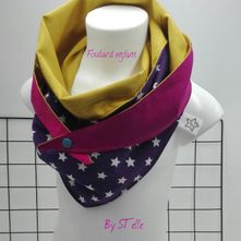 foulard-enfant-fille-etoile-violet-jaune-by-stelle